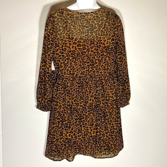 Time & Tru SZ S NWT Leopard print babydoll style 2-Piece dress Animal Boho - Picture 5 of 14